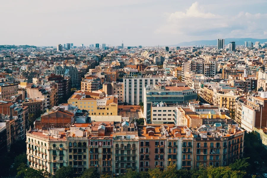 Vista aerea di Barcellona, zona alto-borghese