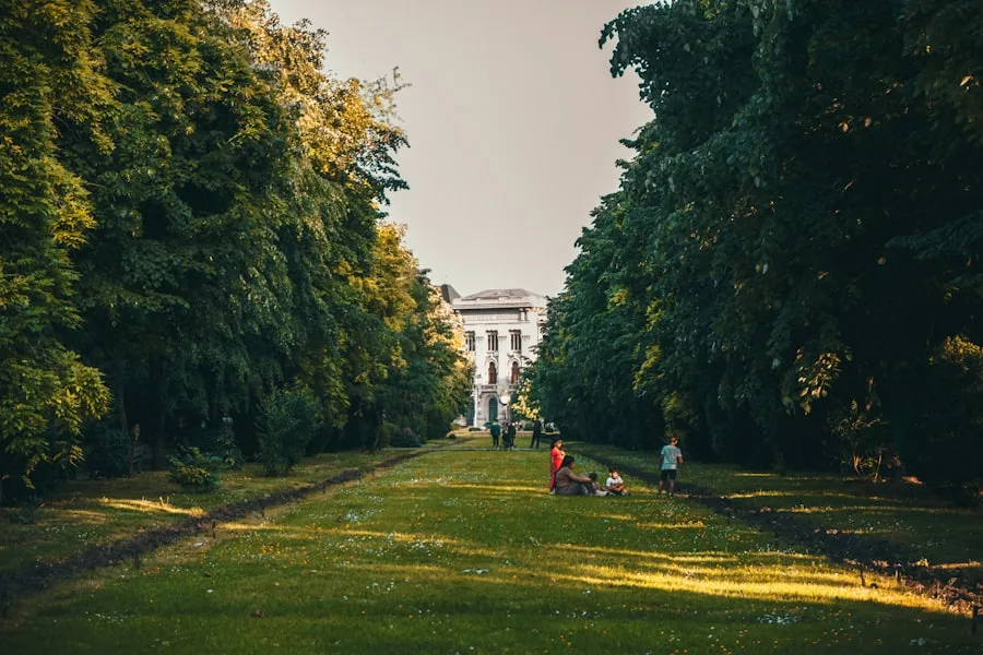 Personnes au repos dans un parc de Bucarest